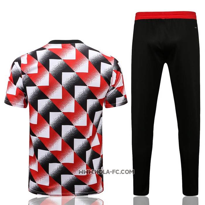 Chandal del Manchester United 2022-2023 Manga Corta Negro y Rojo